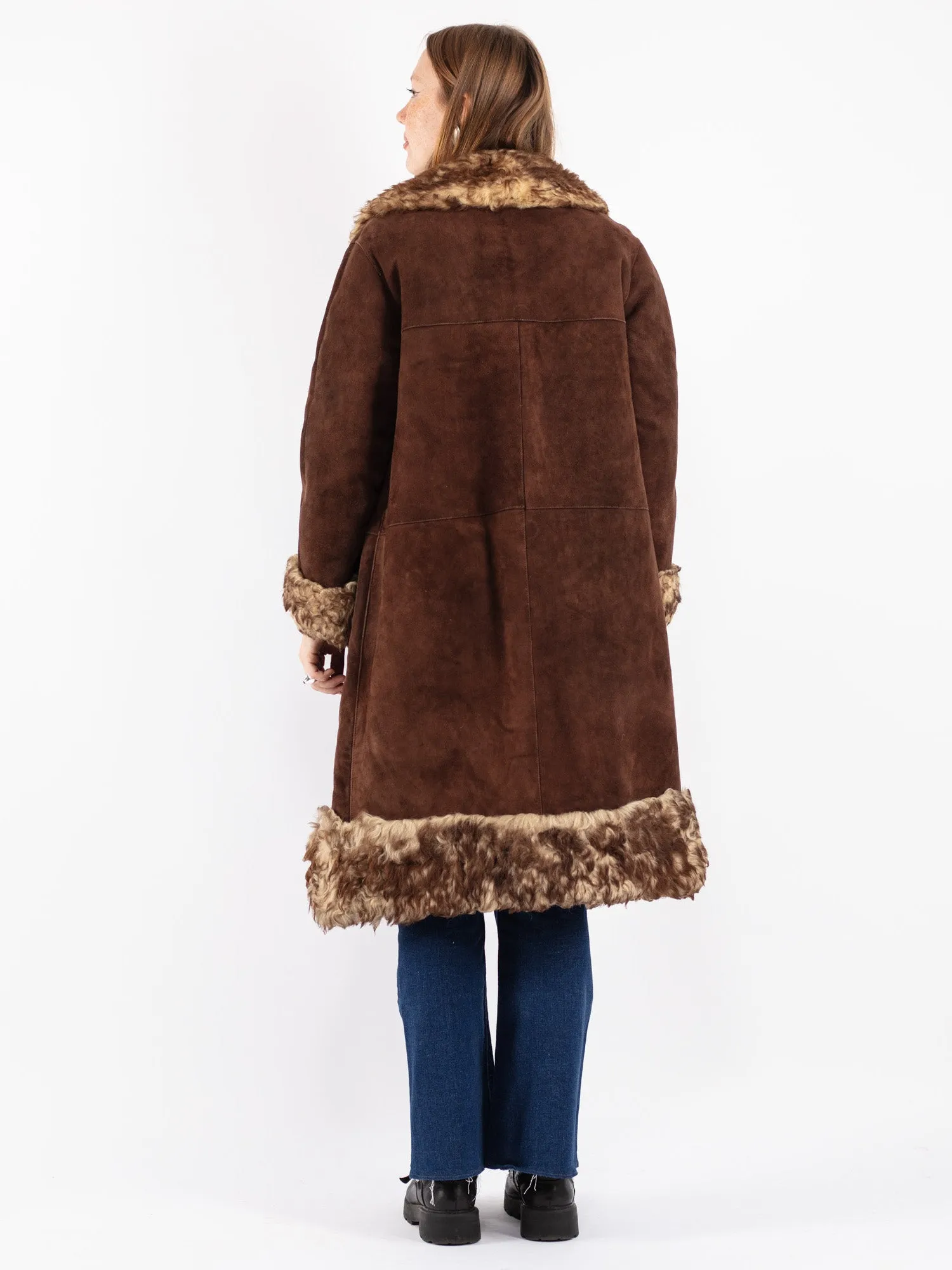 Vintage 70's Penny Lane Sheepskin Coat in Brown