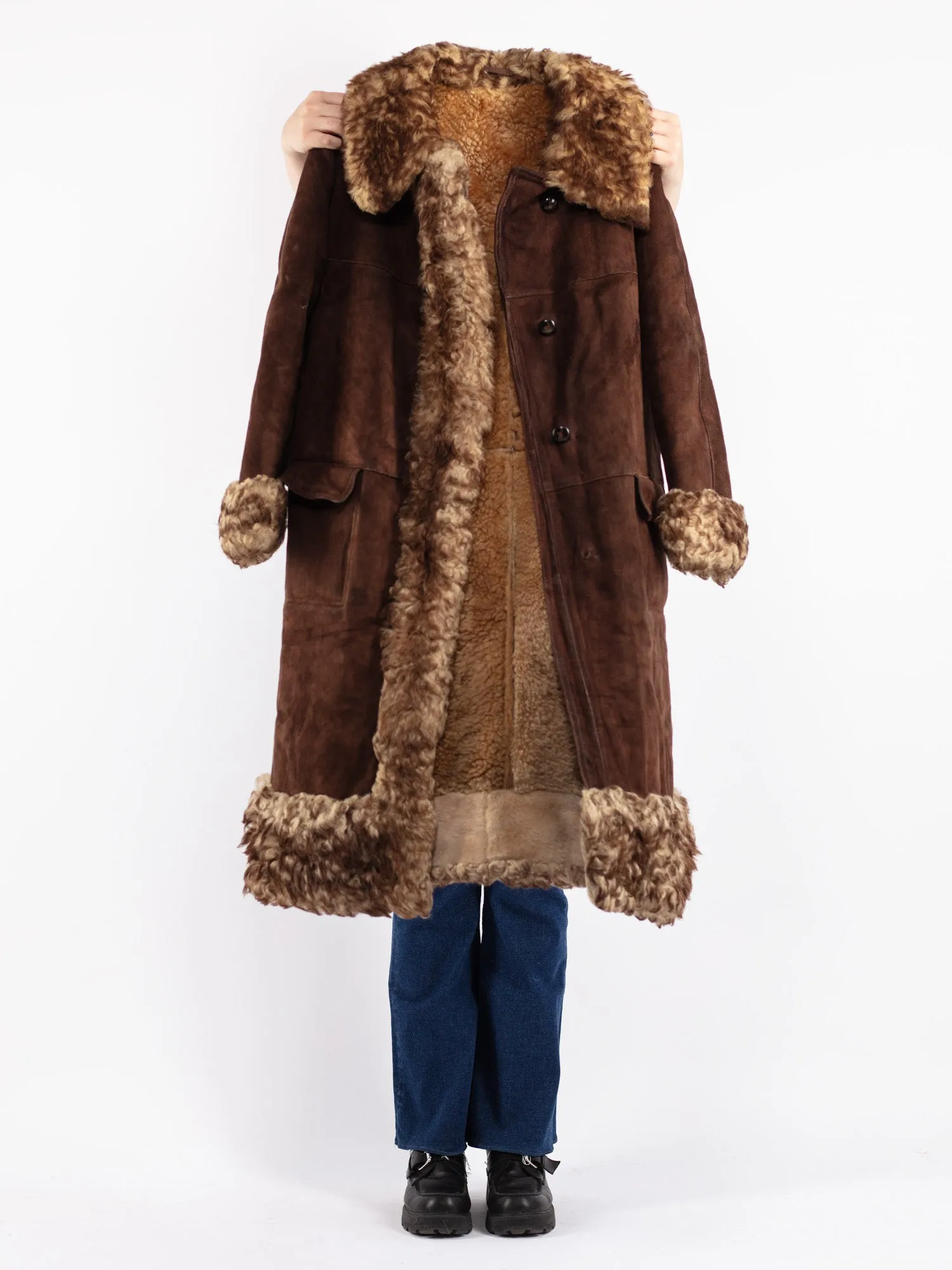 Vintage 70's Penny Lane Sheepskin Coat in Brown