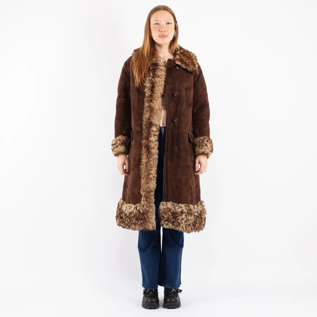 Vintage 70's Penny Lane Sheepskin Coat in Brown