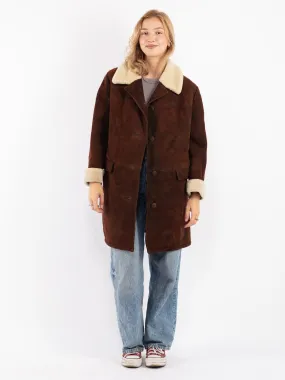 Vintage 70's Women Sheepskin Coat in Brown