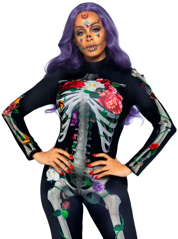 Women's Floral Skeleton Costume