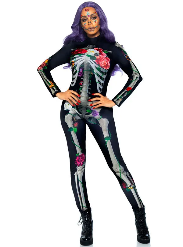 Women's Floral Skeleton Costume