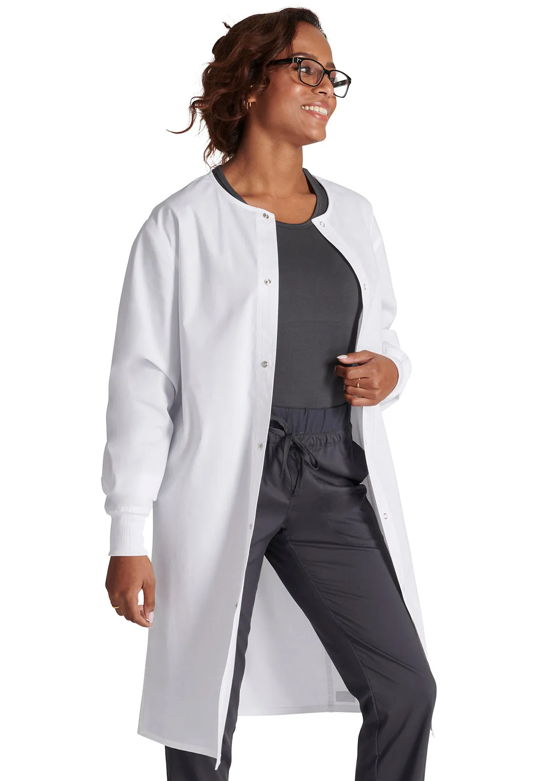 WORK WEAR Professionals Unisex 40 Snap Front Lab Coat in White