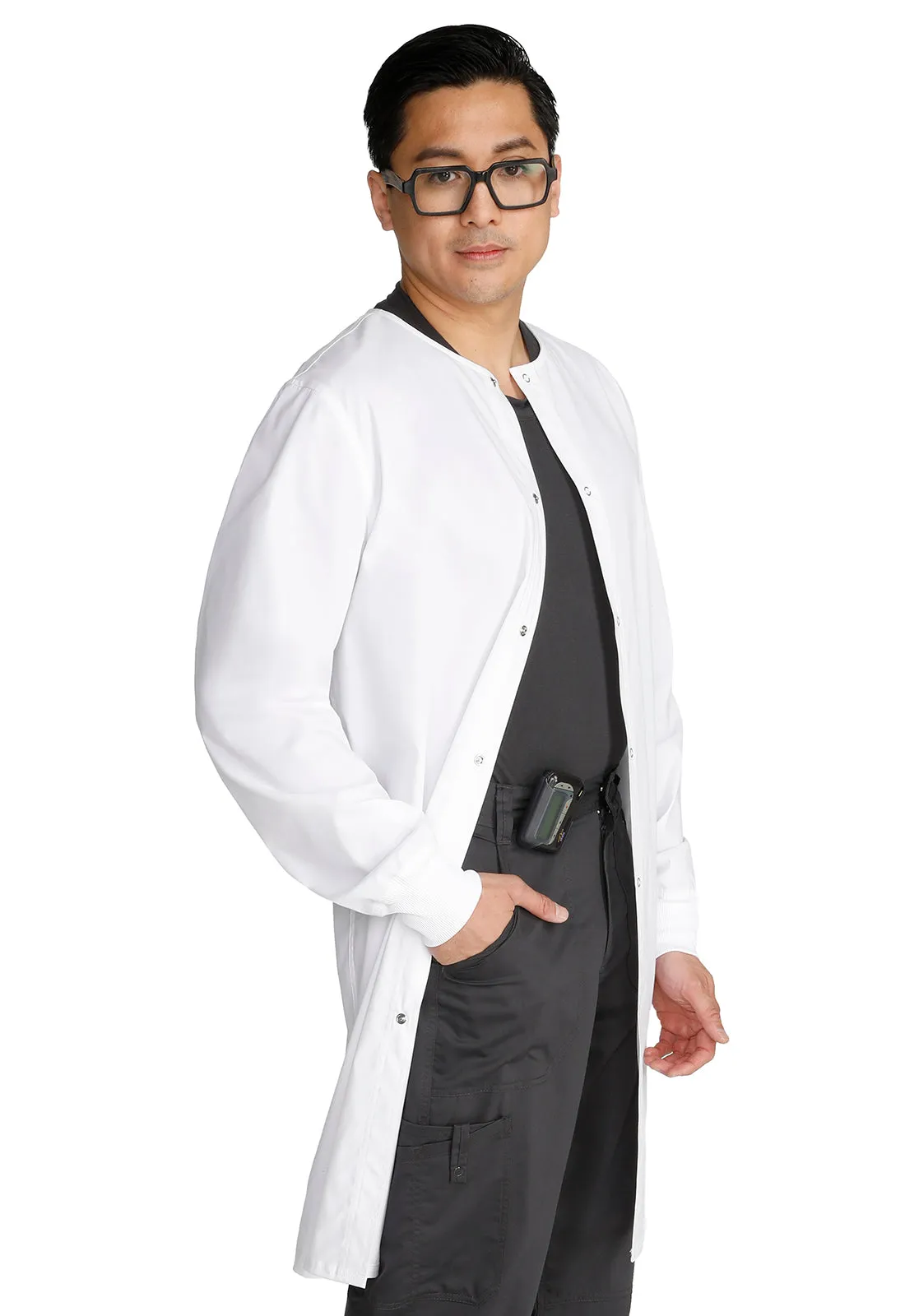 WORK WEAR Professionals Unisex 40 Snap Front Lab Coat in White