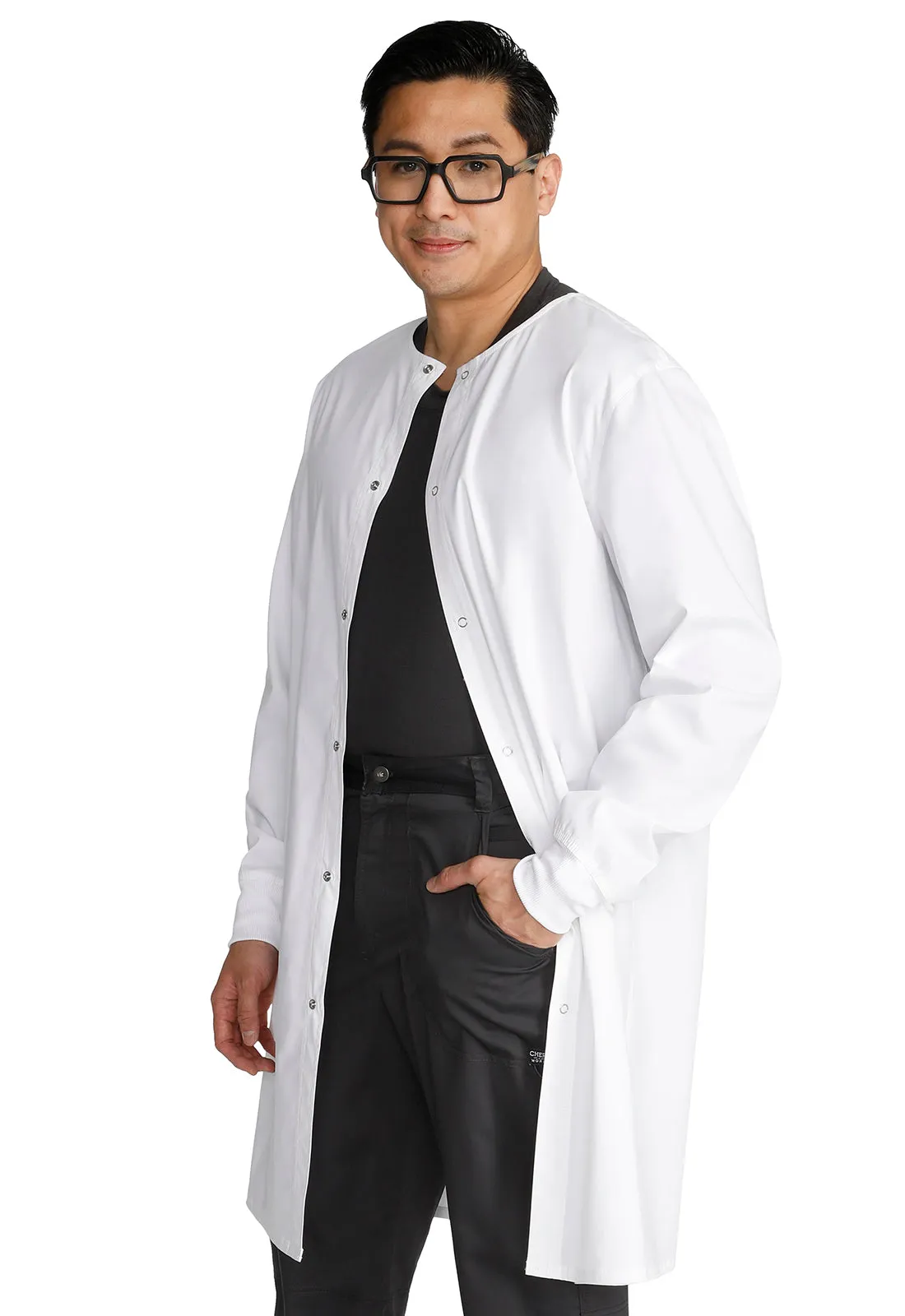 WORK WEAR Professionals Unisex 40 Snap Front Lab Coat in White