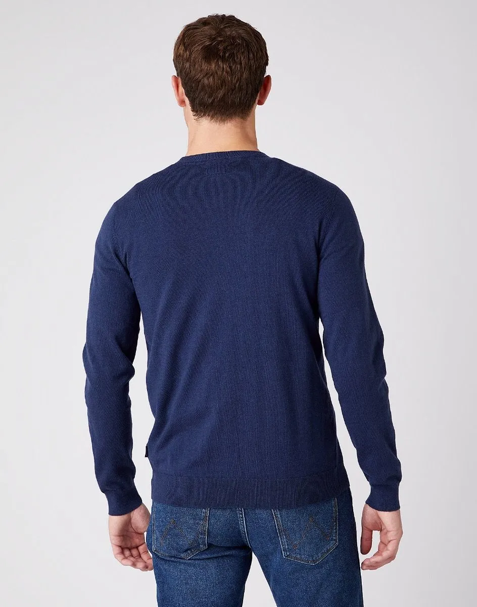 Wrangler Knit Crew Neck Jumper Navy