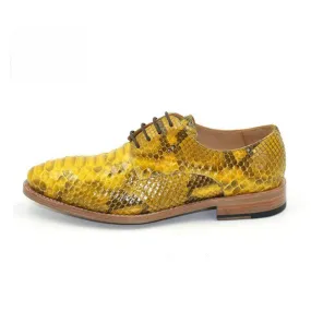 Yellow Python Leather Oxfords 