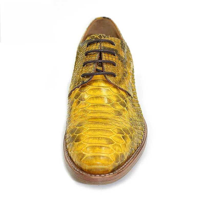 Yellow Python Leather Oxfords 