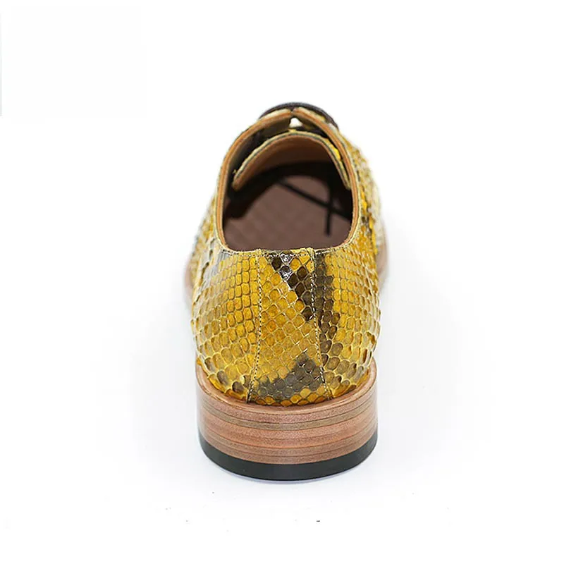 Yellow Python Leather Oxfords 