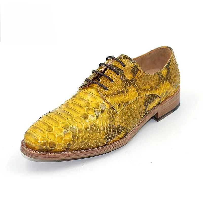 Yellow Python Leather Oxfords 