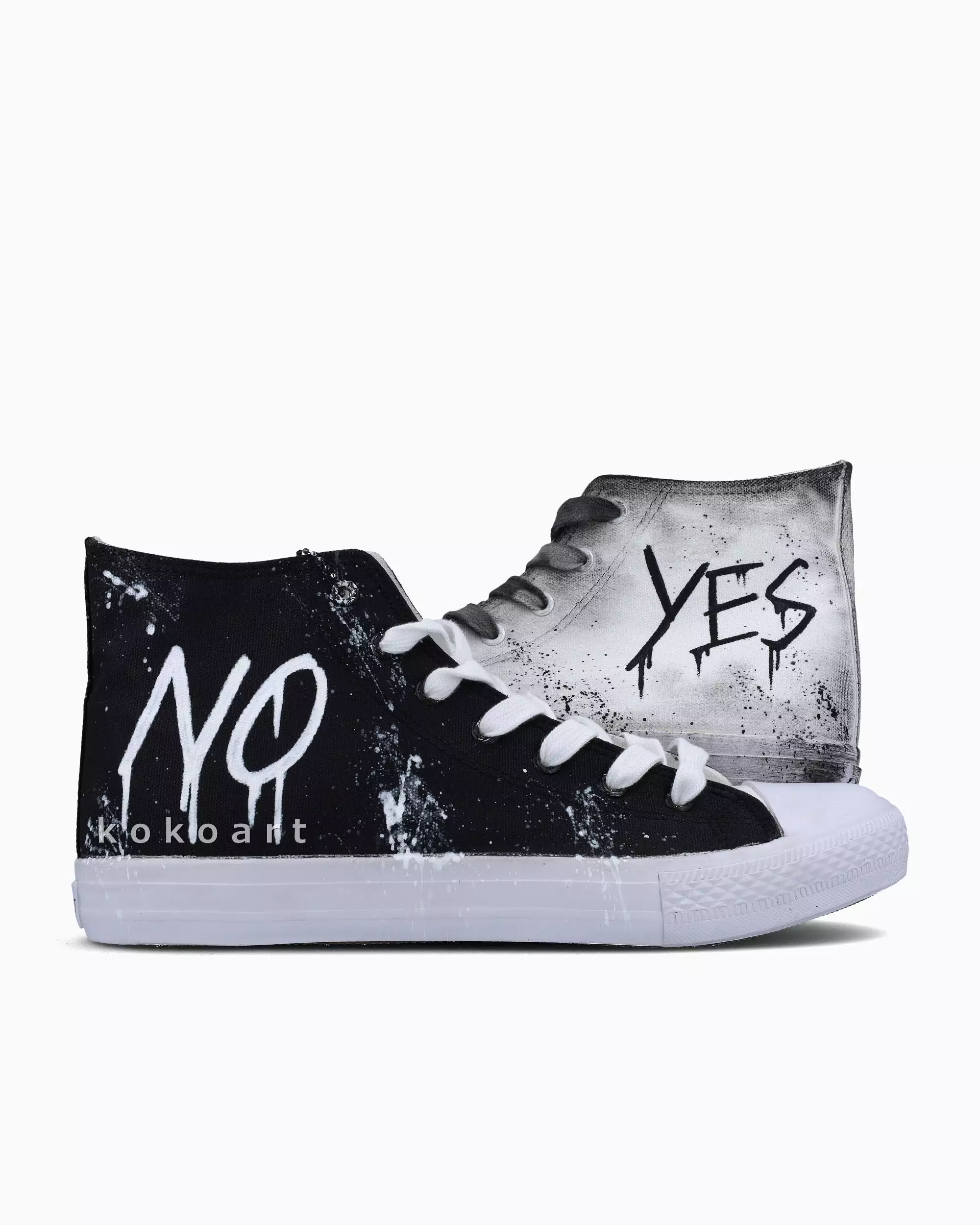 Yes No Hand Painted Shoes