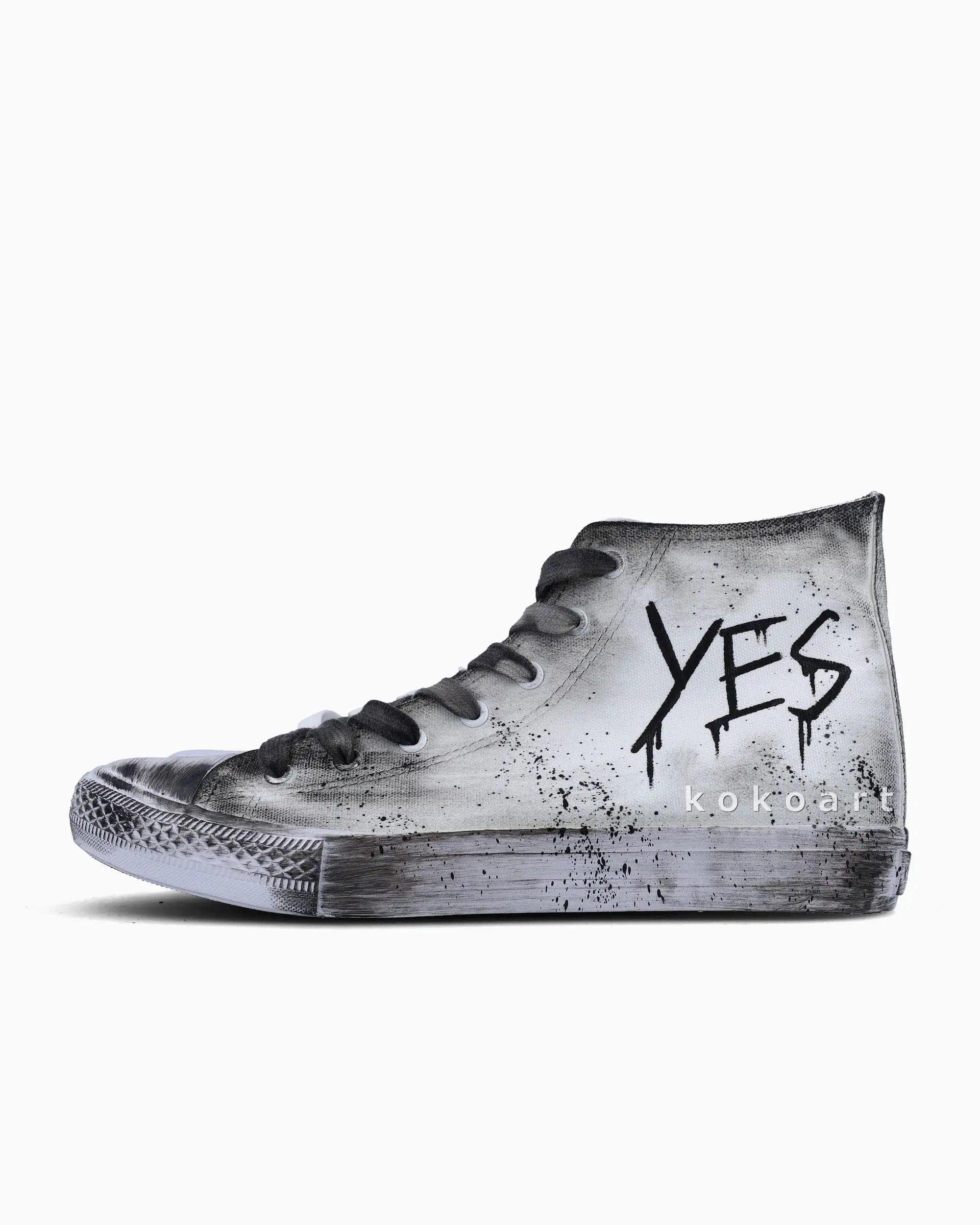 Yes No Hand Painted Shoes